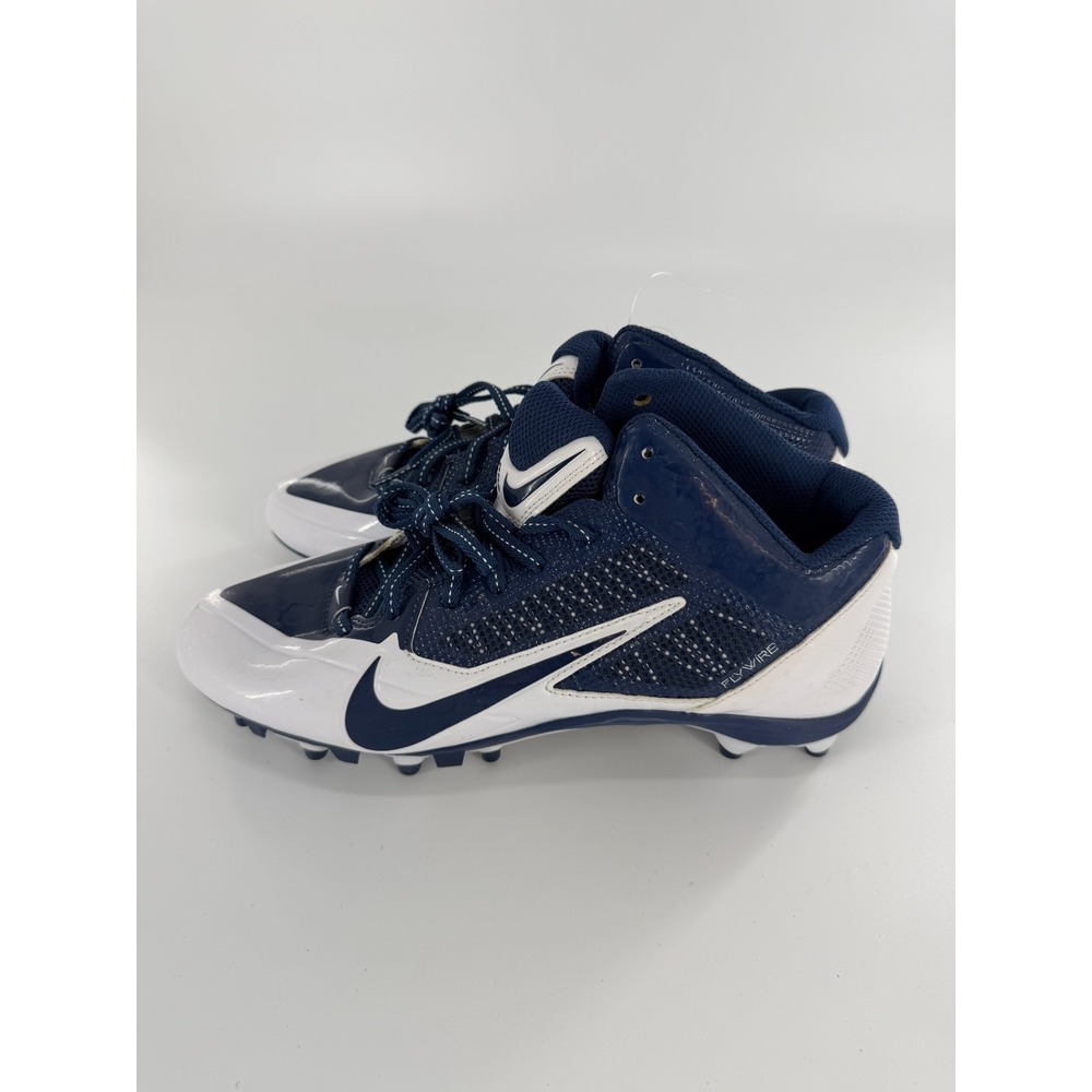 Nike Alpha Pro 3/4 TD White/Navy Football Cleats Mens Size 10 579636-140
